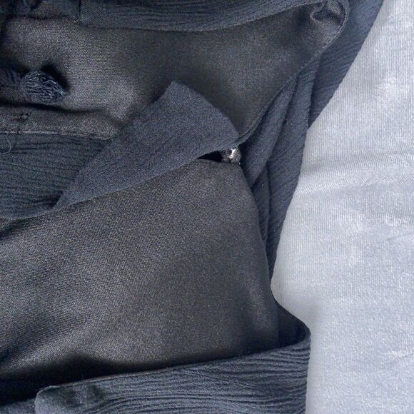 Trixxi Romper Women's Small Black Lined Gauze Deep V Plunge Buttons Sexy Outfit - Picture 7 of 7